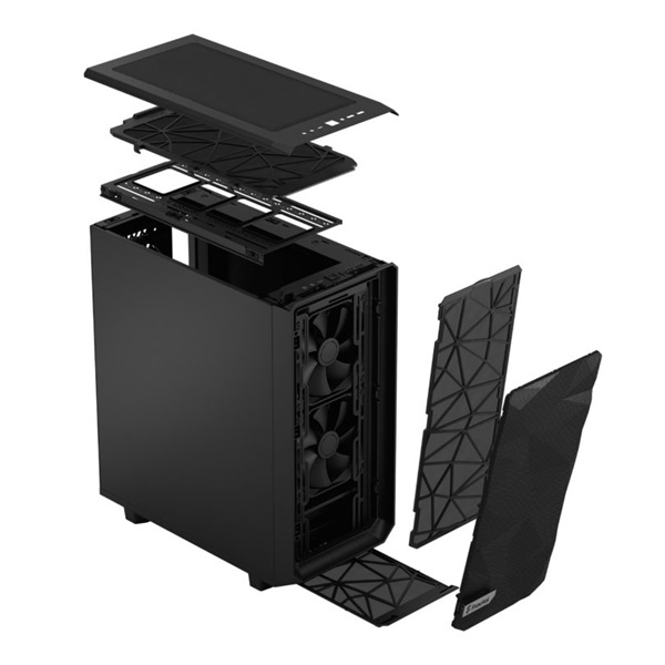 Fractal Design Meshify 2 Compact Fekete (Táp nélküli) ATX ház