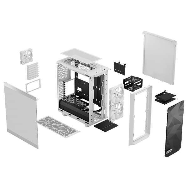 Fractal Design Meshify 2 Compact Lite fehér (táp nélküli) ablakos ATX ház