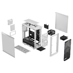 Fractal Design Meshify 2 Compact Lite fehér (táp nélküli) ablakos ATX ház