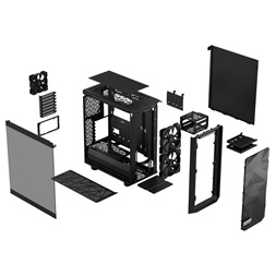 Fractal Design Meshify 2 Compact Lite fekete (táp nélküli) ablakos ATX ház