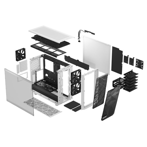 Fractal Design Meshify 2 Fehér világos ablakos (Táp nélküli) E-ATX ház