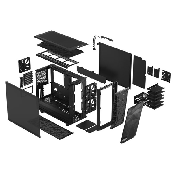 Fractal Design Meshify 2 Fekete sötét ablakos (Táp nélküli) E-ATX ház