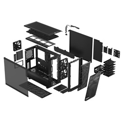 Fractal Design Meshify 2 Fekete világos ablakos (Táp nélküli) E-ATX ház