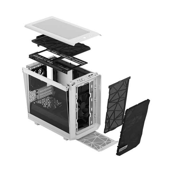 Fractal Design Meshify 2 Nano fehér (táp nélküli) ablakos mini-ITX ház