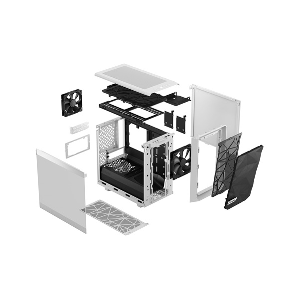 Fractal Design Meshify 2 Nano fehér (táp nélküli) ablakos mini-ITX ház