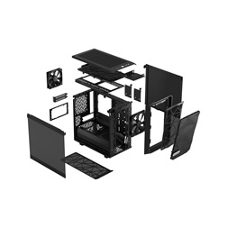 Fractal Design Meshify 2 Nano fekete (táp nélküli) ablakos mini-ITX ház