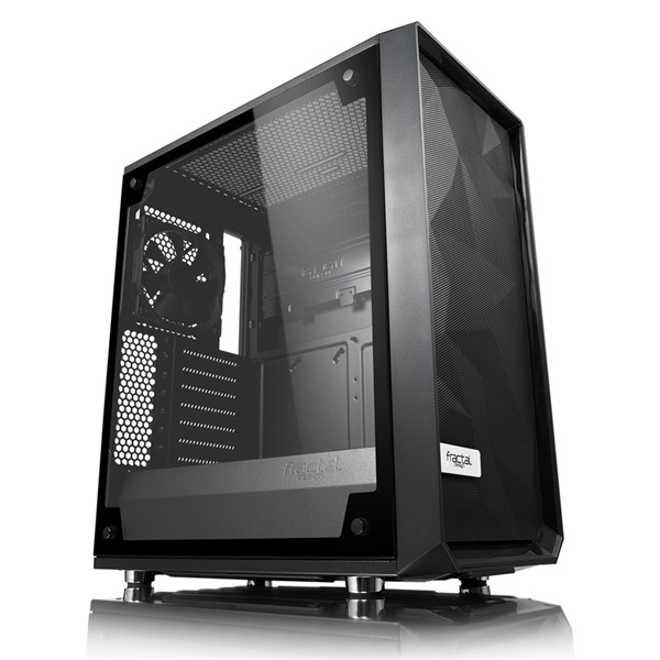 Fractal Design Meshify C Blackout TG Light Fekete ablakos (Táp nélküli) ATX ház