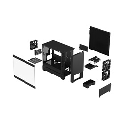 Fractal Design Pop Mini Silent Fekete világos ablakos (Táp nélküli) mATX ház