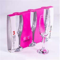 GLASS 4 YOU Greta Champagne 210ml pezsgős pohár szett 3 darabos