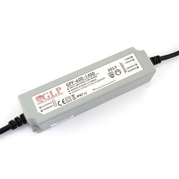 GLP GPF-60D-1400 58.8W 22~42V 1400mA IP67 LED tápegység