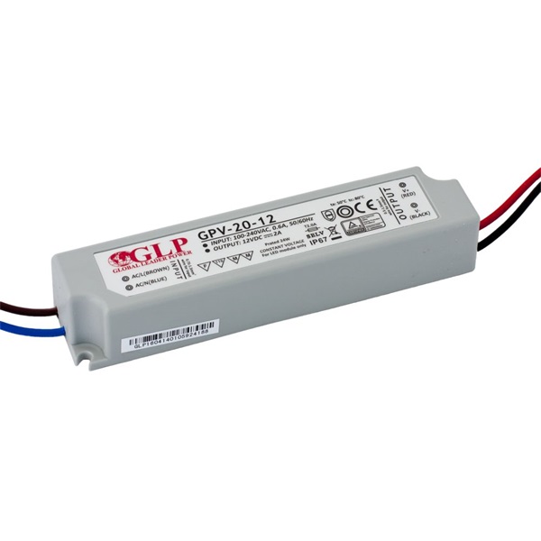 GLP GPV-20-12 24W 12V 2A IP67 LED tápegység