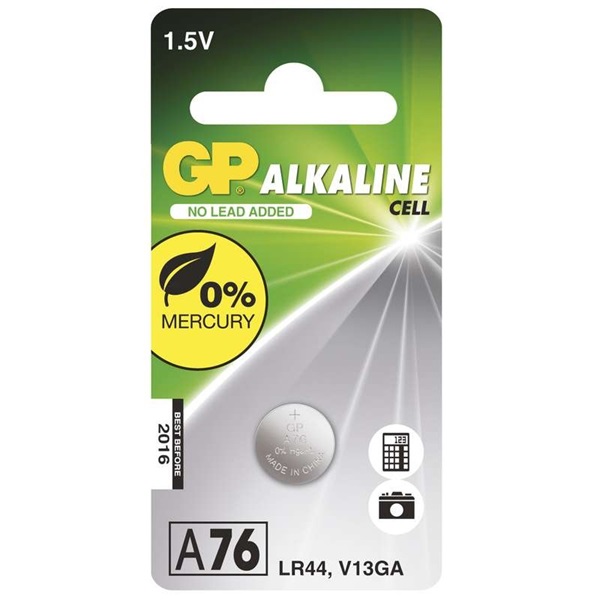 GP LR44 (A76) alkáli gombelem 1db/bliszter