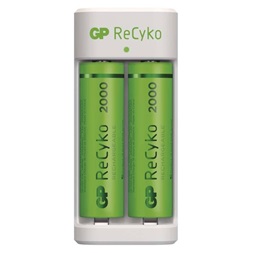 GP Eco E211 Akkutöltő + 2×AA GP ReCyko 2000