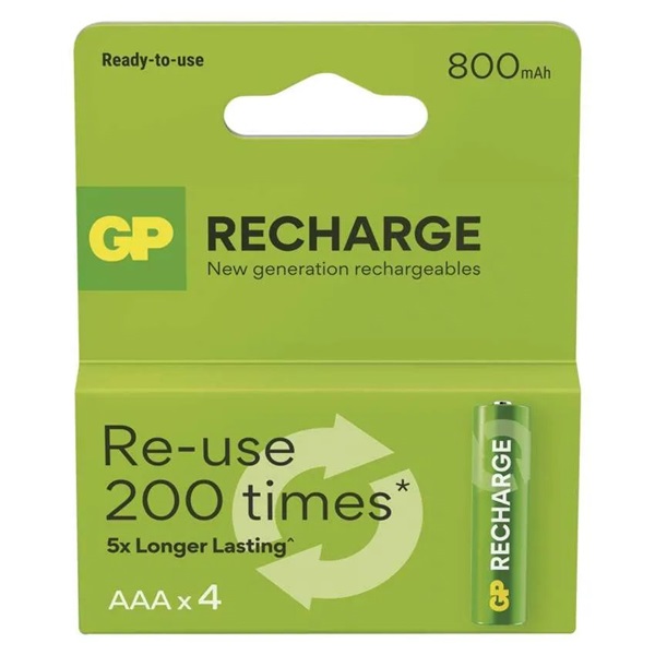 GP Recharge akkumulátor HR03 (AAA) 800mAh 4db