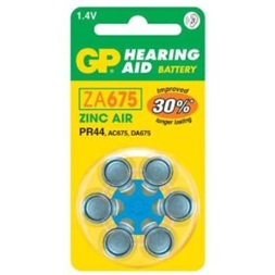 GP Hearing Aid ZA675 (7003ZD, PR44) Cink-levegő hallókészülék elem 6db/bliszter