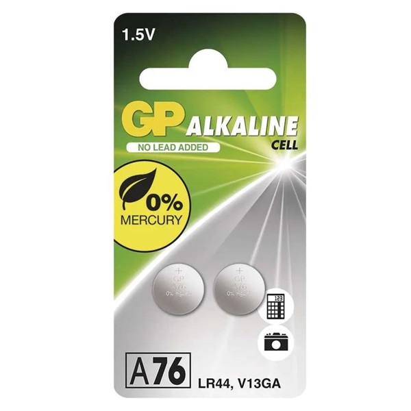 GP alkáli gombelem LR44 (a76) 2db/bliszter