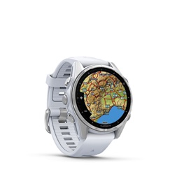 Garmin 010-02903-00 fenix 8 AMOLED (43mm) fehér szilikon pántos ezüst okosóra