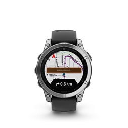 Garmin 010-03025-00 fenix E AMOLED (47mm) fekete szilikon pántos ezüst okosóra