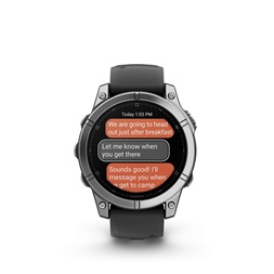 Garmin 010-03025-00 fenix E AMOLED (47mm) fekete szilikon pántos ezüst okosóra