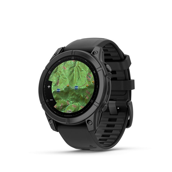 Garmin 010-03025-01 fenix E AMOLED (47mm) szilikon pántos fekete okosóra