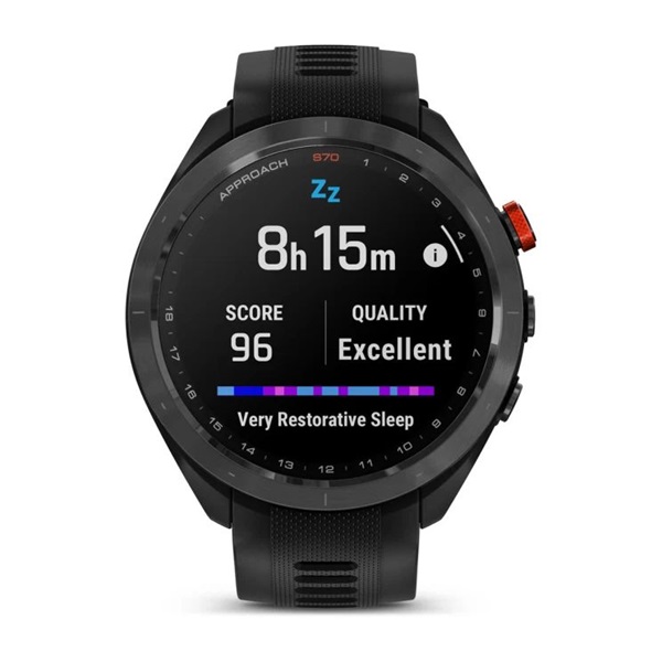 Garmin Approach S70 (47mm) fekete kerámia fekete szilikon szíjjal (ED) okosóra