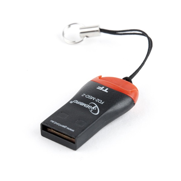 Gembird USB2.0 microSDHC fekete-piros kártyaolvasó, kulcstartó funkcióval