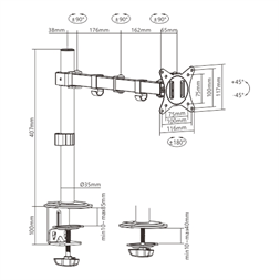 Gembird MA-D1-01 17"-32" egykaros asztali monitor tartó konzol