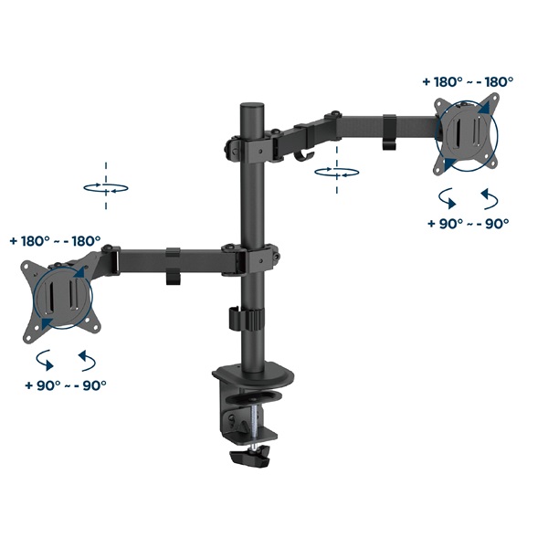 Gembird MA-D2-03 17"-32" kétkaros asztali monitor tartó konzol