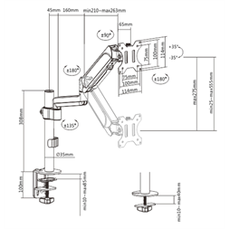 Gembird MA-DA1P-01 17"-32" egykaros asztali monitor tartó konzol