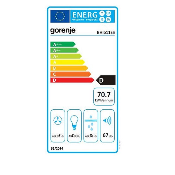 Gorenje BHI611ES inox aláépíthető páraelszívó