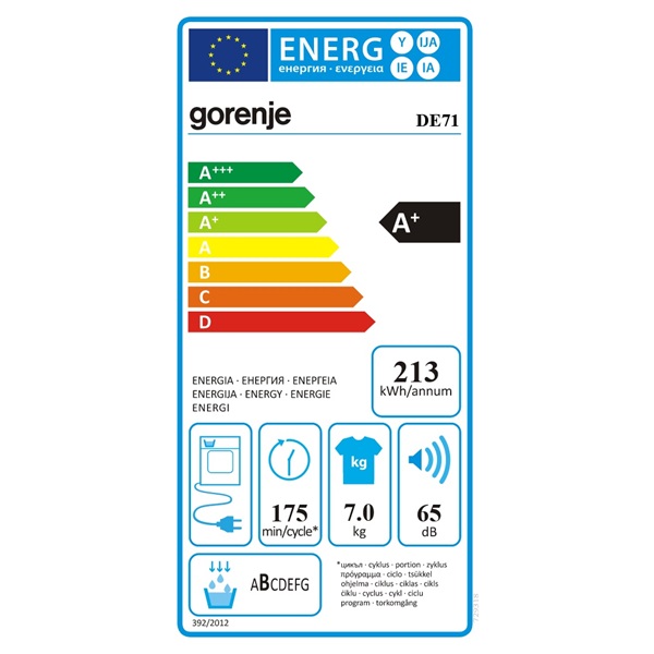 Gorenje DE71 hőszivattyús szárítógép