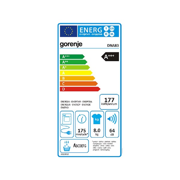 Gorenje DNA83 hőszivattyús szárítógép