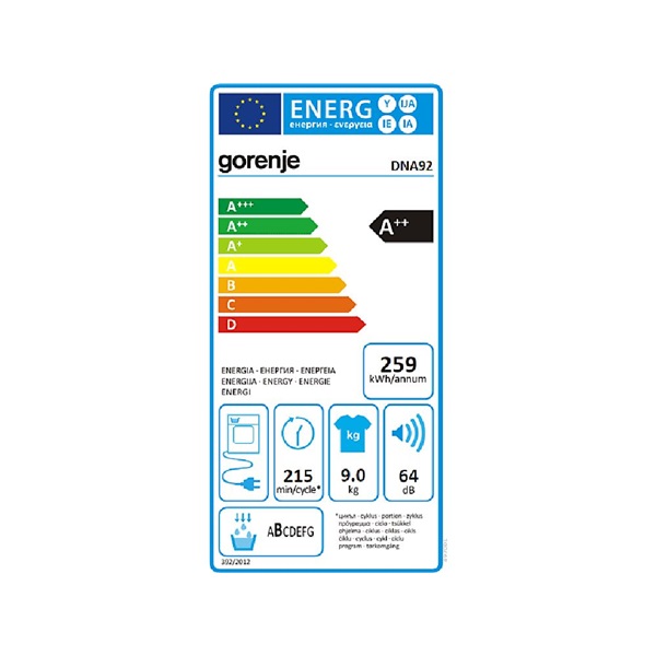 Gorenje DNA92 hőszivattyús szárítógép