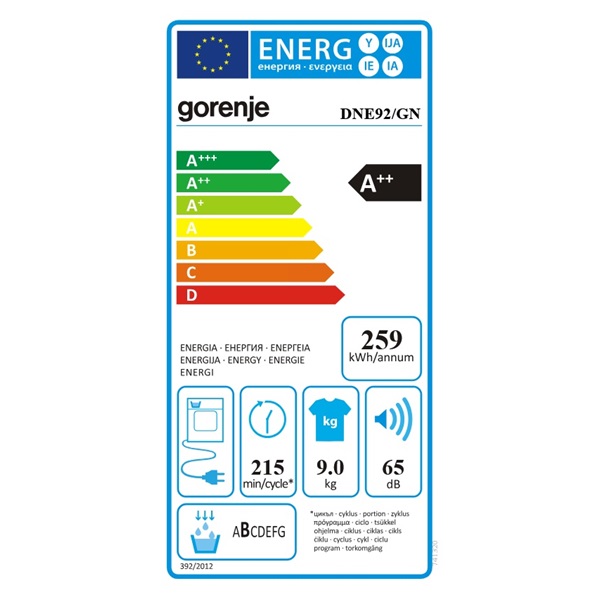 Gorenje DNE92/GN 9 kg hőszivattyús szárítógép