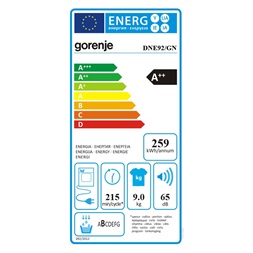 Gorenje DNE92/GN 9 kg hőszivattyús szárítógép