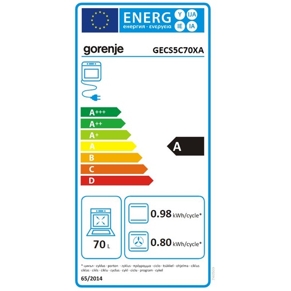 Gorenje GECS5C70XA kerámialapos inox elektromos tűzhely