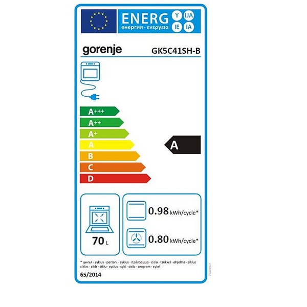 Gorenje GK5C41SH-B inox kombinált tűzhely