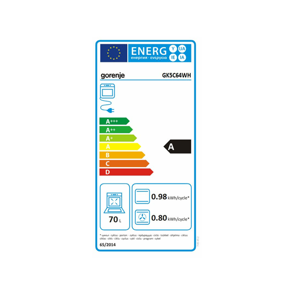 Gorenje GK5C64WH kombinált gáztűzhely