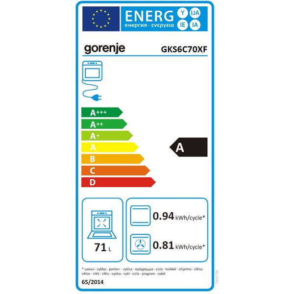 Gorenje GKS6C70XF inox kombinált tűzhely