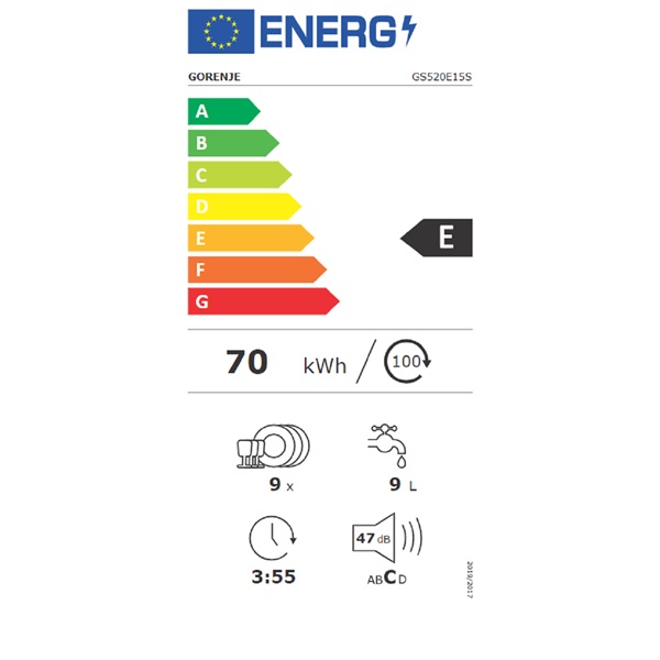 Gorenje GS520E15S keskeny mosogatógép