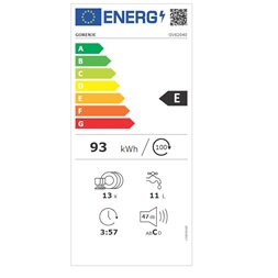 Gorenje GV62040 beépíthető mosogatógép