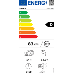 Gorenje GV642D90 beépíthető mosogatógép