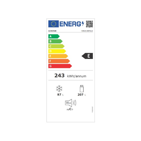 Gorenje NRK619EPXL4 NoFrost alulfagyasztós hűtőszekrény