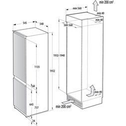 Gorenje NRKI519E41 beépíthető alulfagyasztós hűtőszekrény