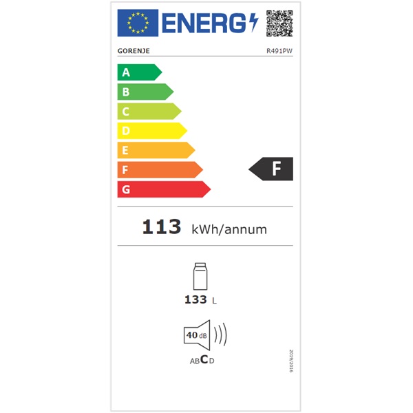 Gorenje R491PW egyajtós hűtőszekrény