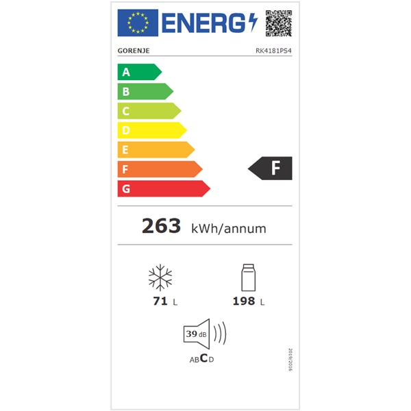 Gorenje RK4181PS4 inox alulfagyasztós hűtőszekrény