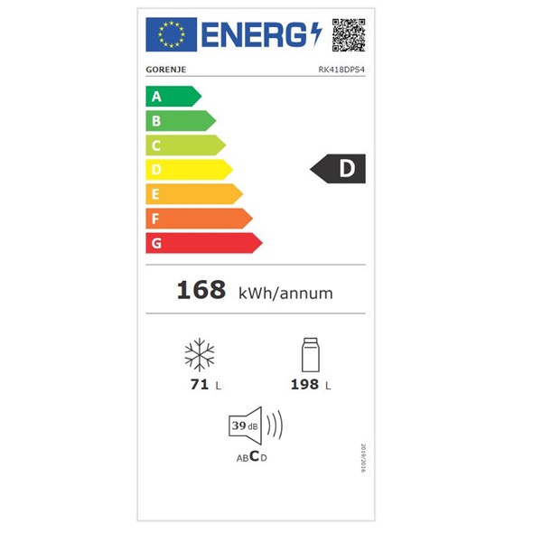 Gorenje RK418DPS4 alulfagyasztós kombinált hűtőszekrény