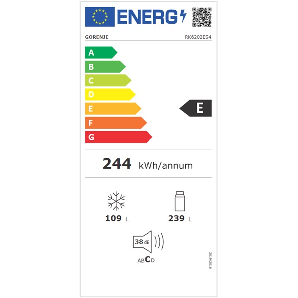 Gorenje RK6202ES4 alulfagyasztós hűtőszekrény