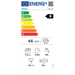 Gorenje WNEI72B 7 kg elöltöltős mosógép