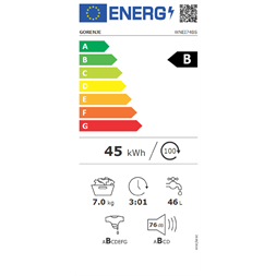 Gorenje WNEI74BS 7 kg elöltöltős mosógép